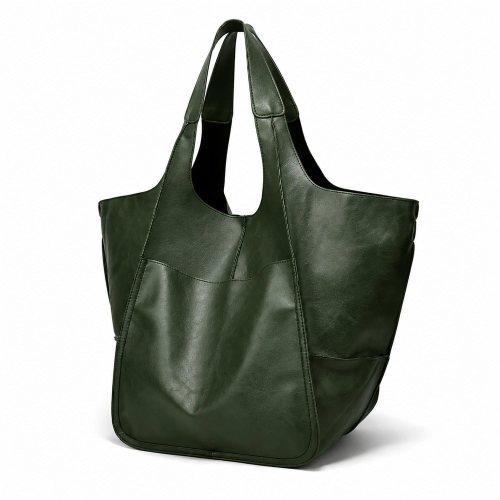 Sac porté épaule cuir souple vert