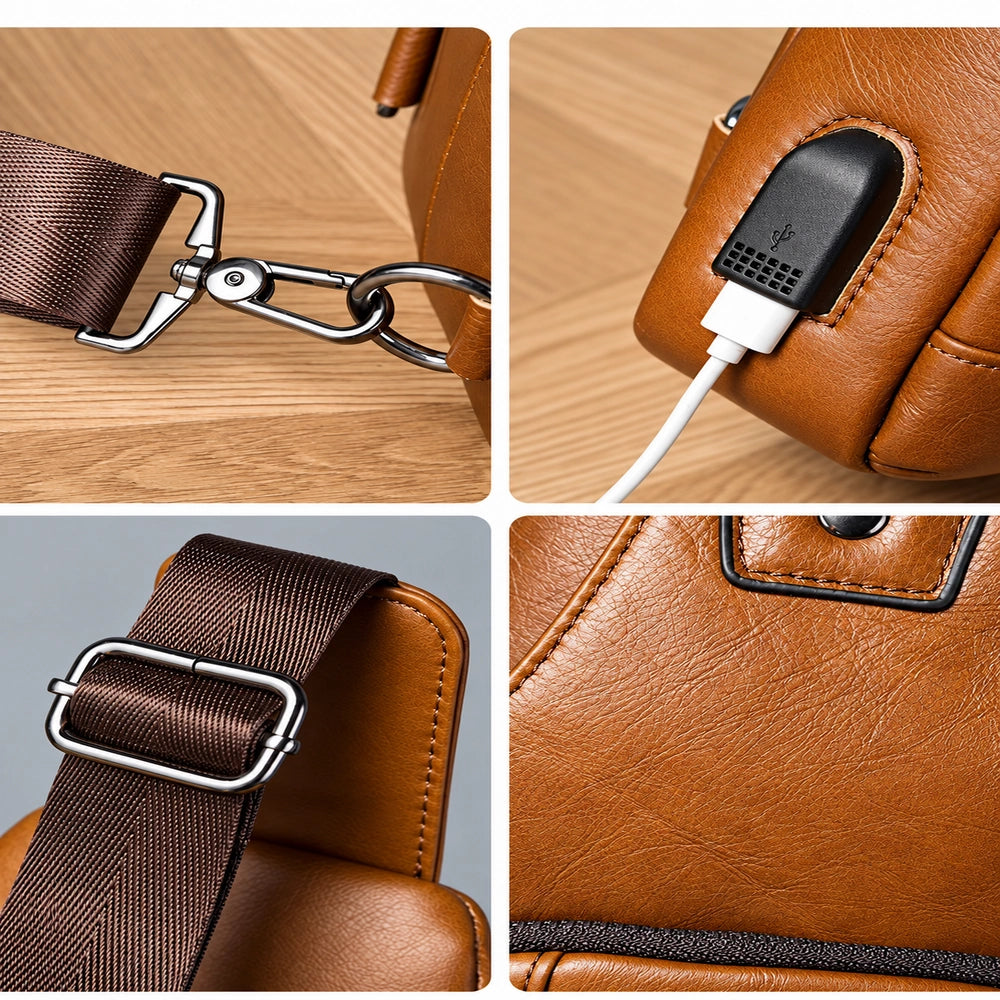 Sac porté épaule homme détails