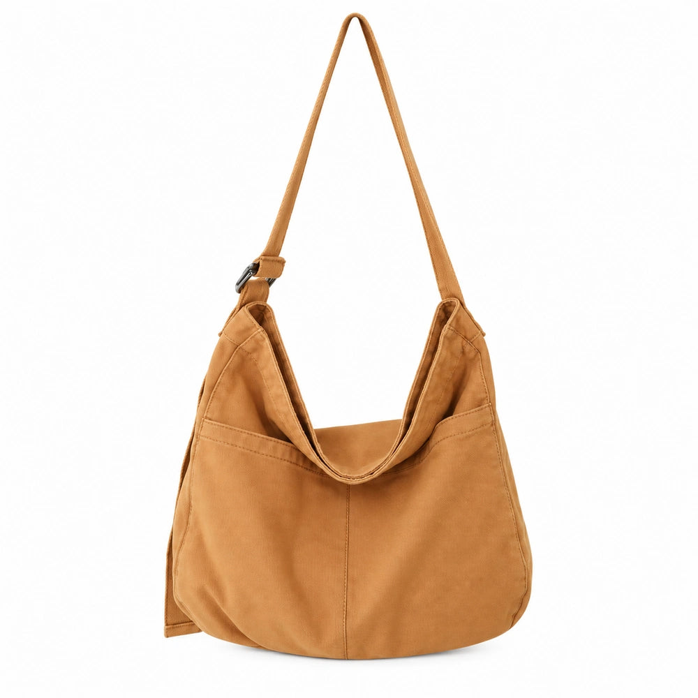 Sac porté épaule toile marron