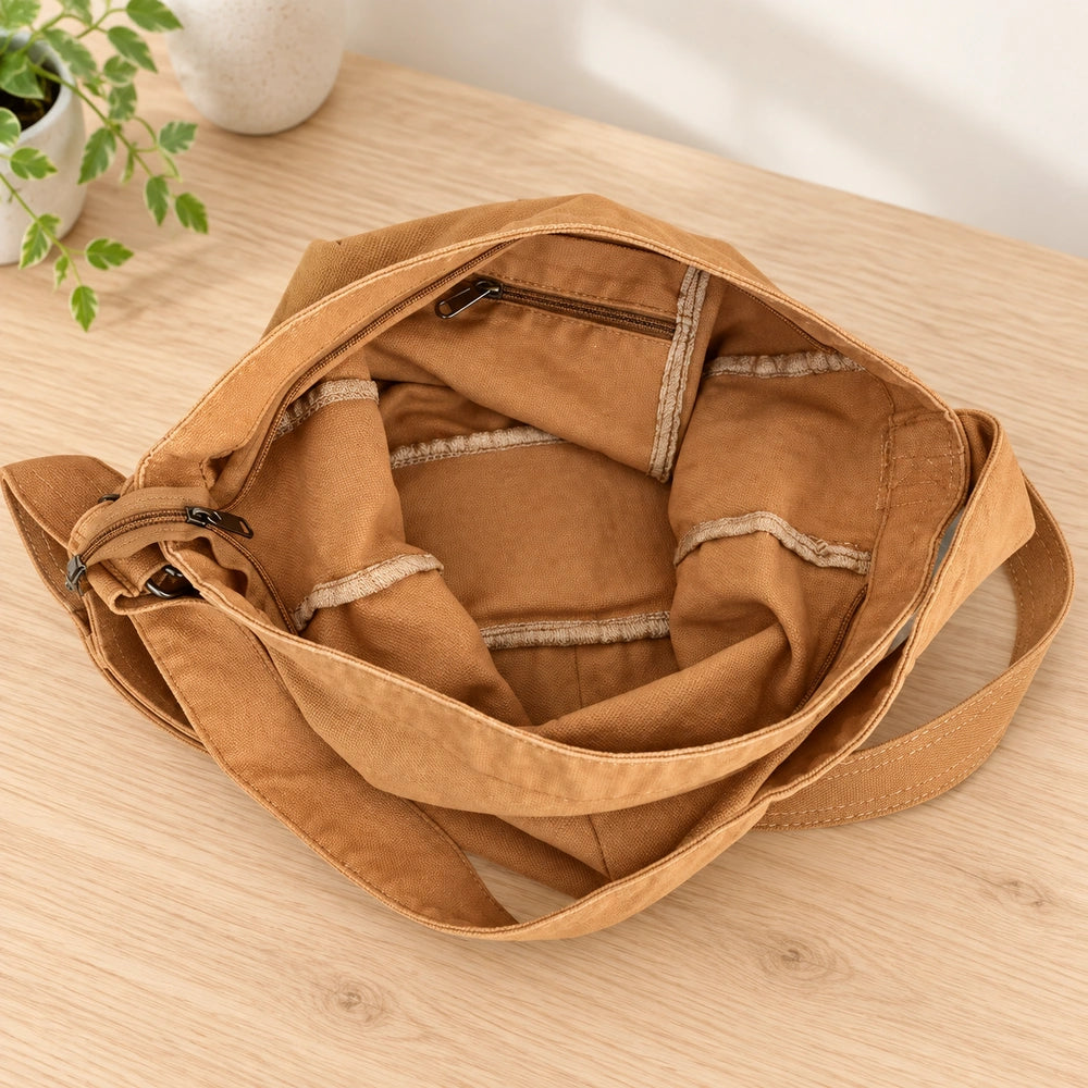 Sac porté épaule toile ouverture