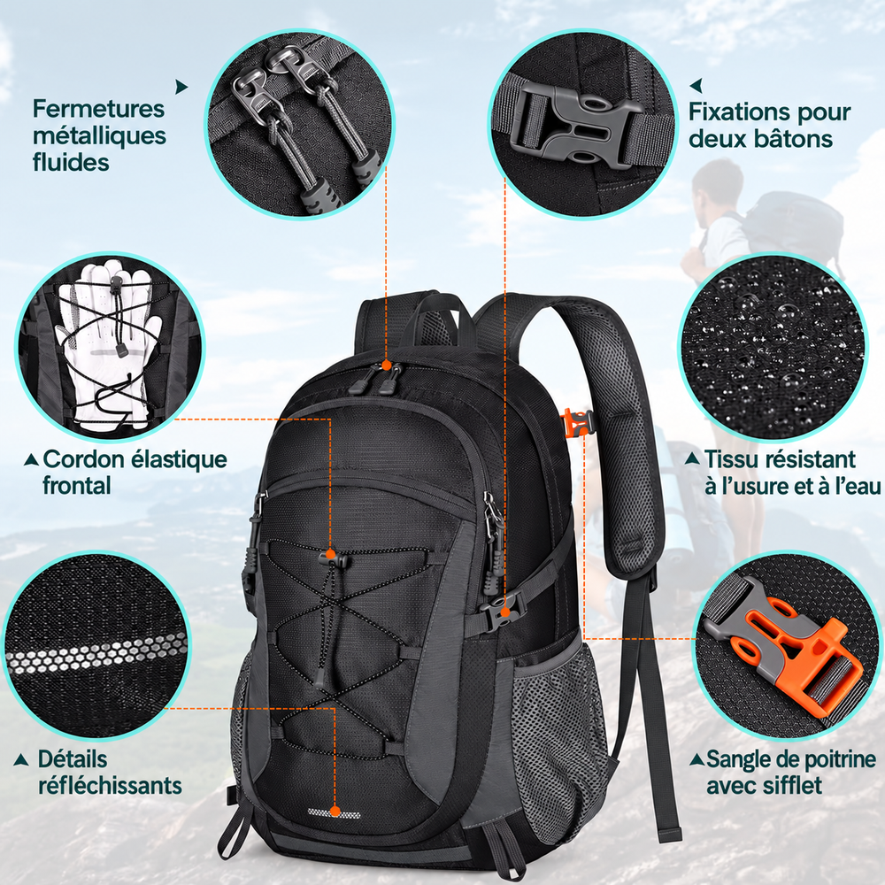 Sac à dos voyage 40L détails