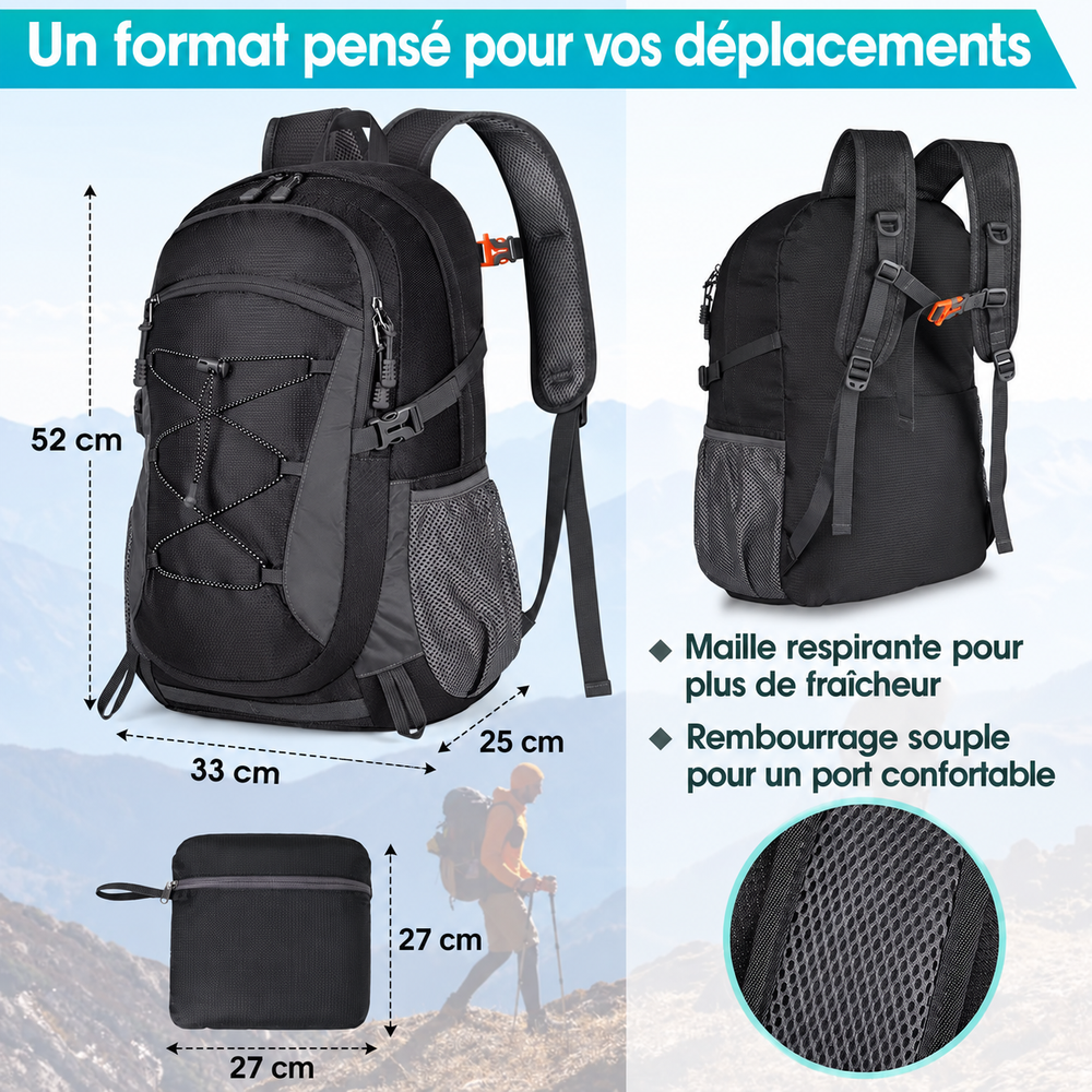 Sac à dos voyage 40L dimensions