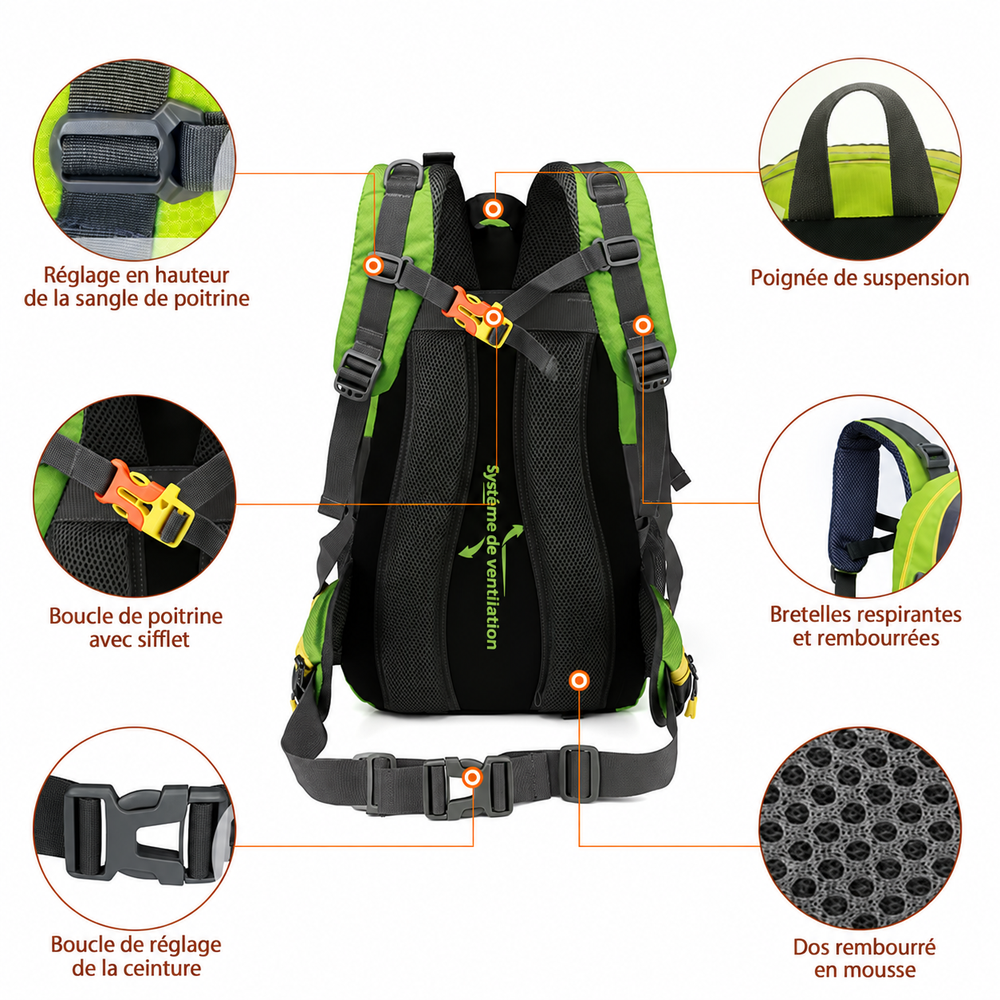 Sac à dos 40L randonnée détails