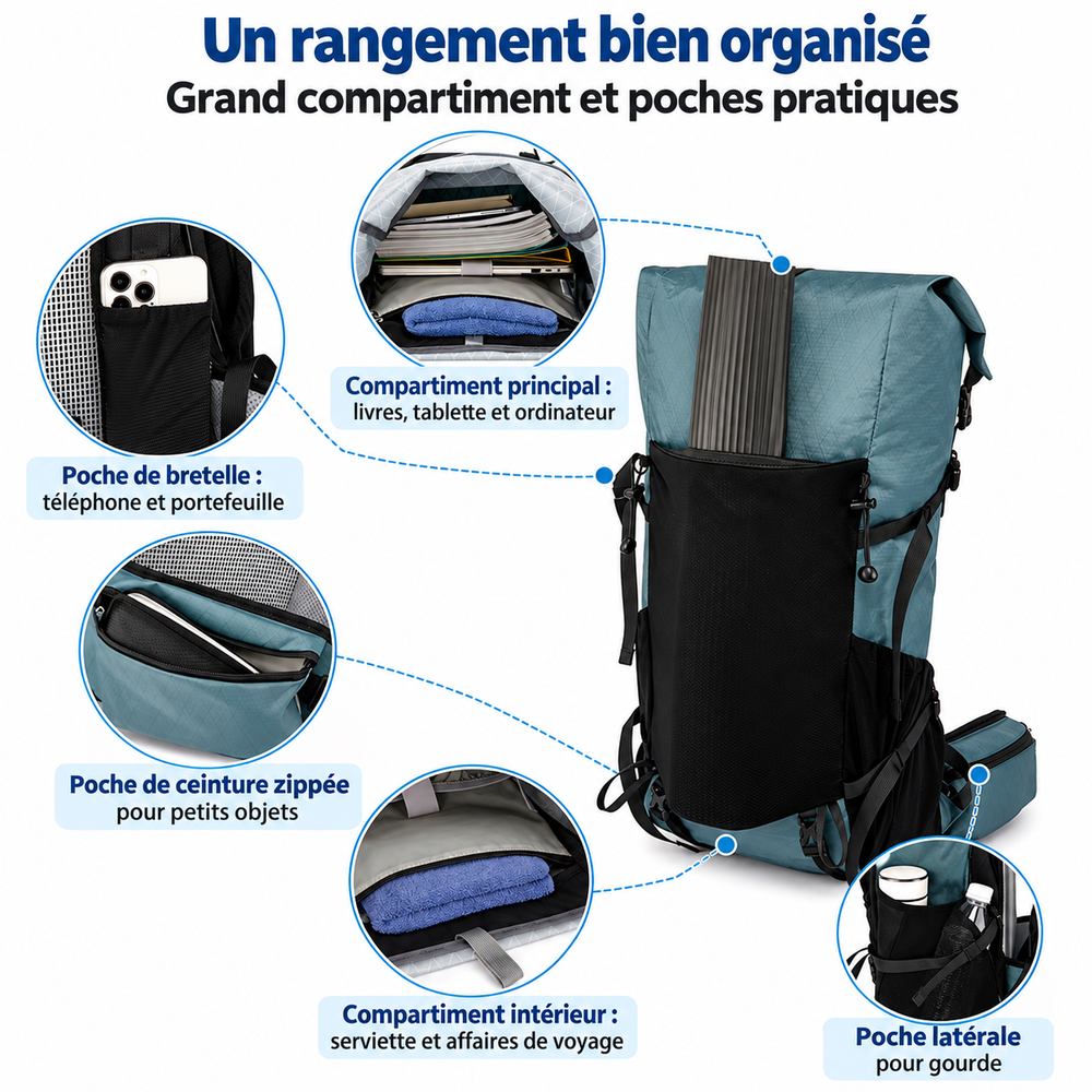Sac à dos femme 40L rangerment