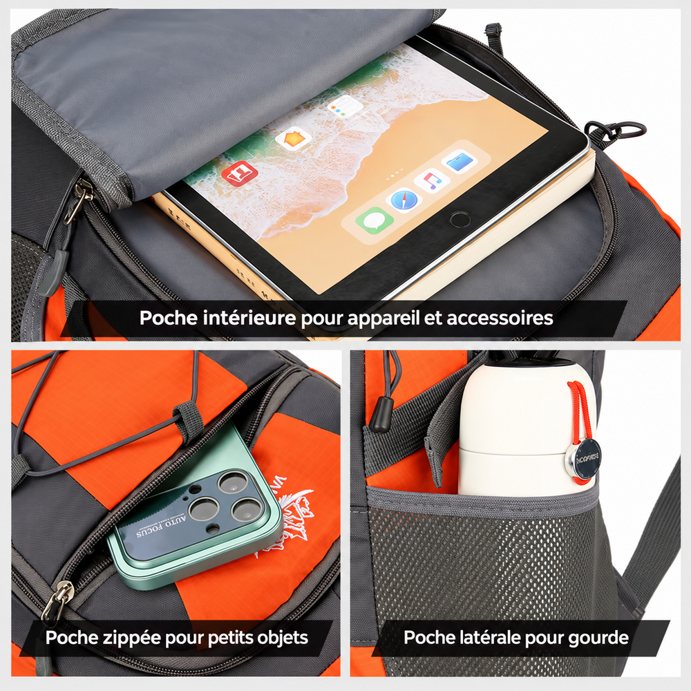 Sac de randonnée homme poches