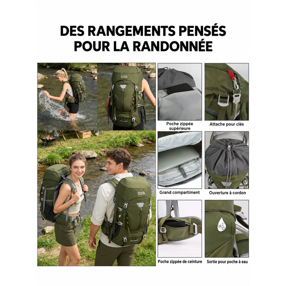 Sac de randonnée 50L pour randonnée