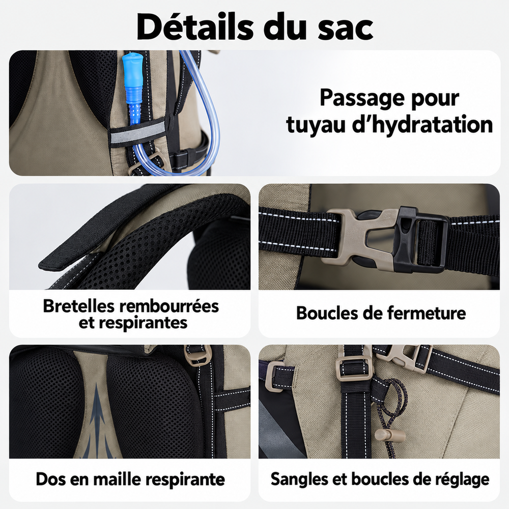 Sac de randonnée 70L détails