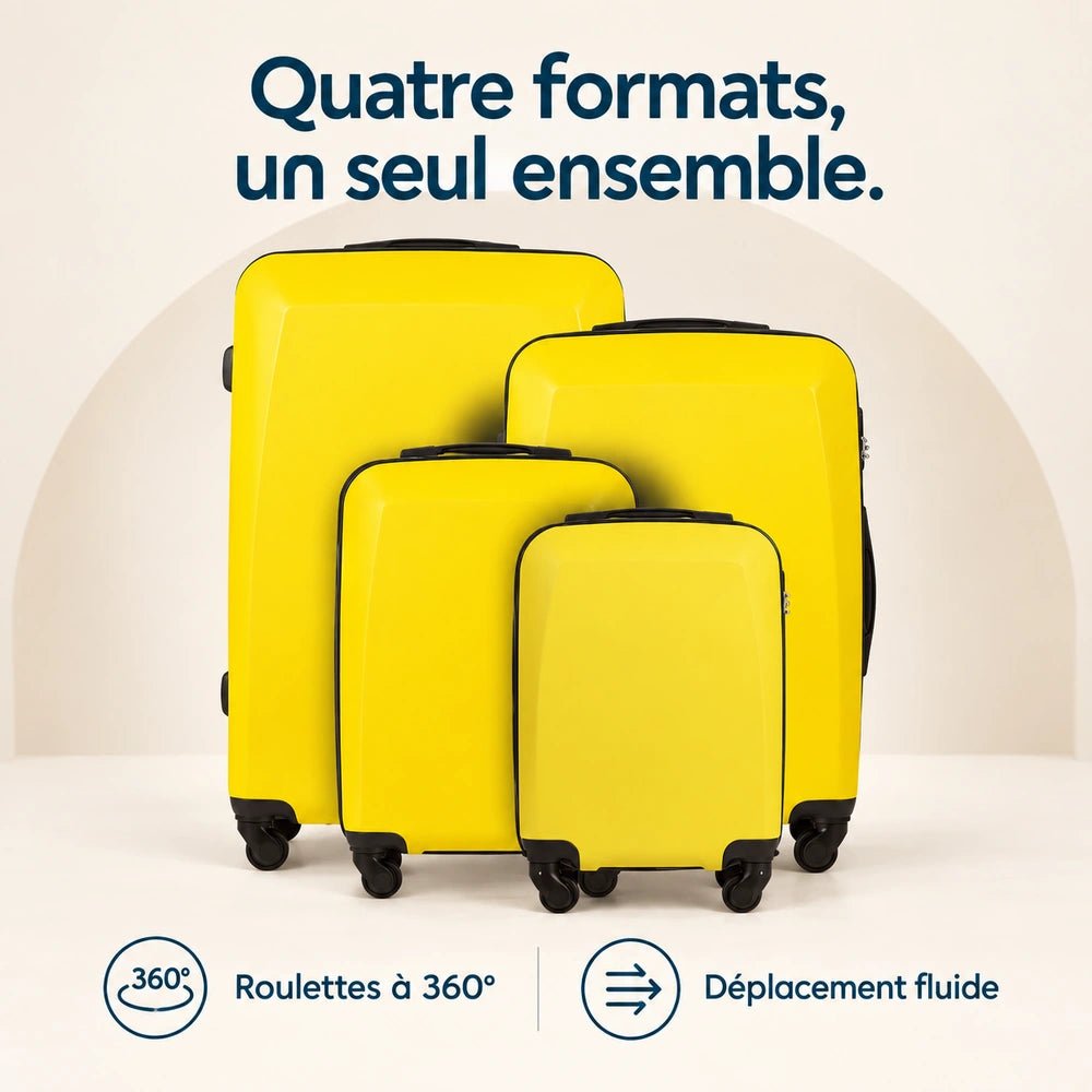 Ensemble valise soute et cabine jaune