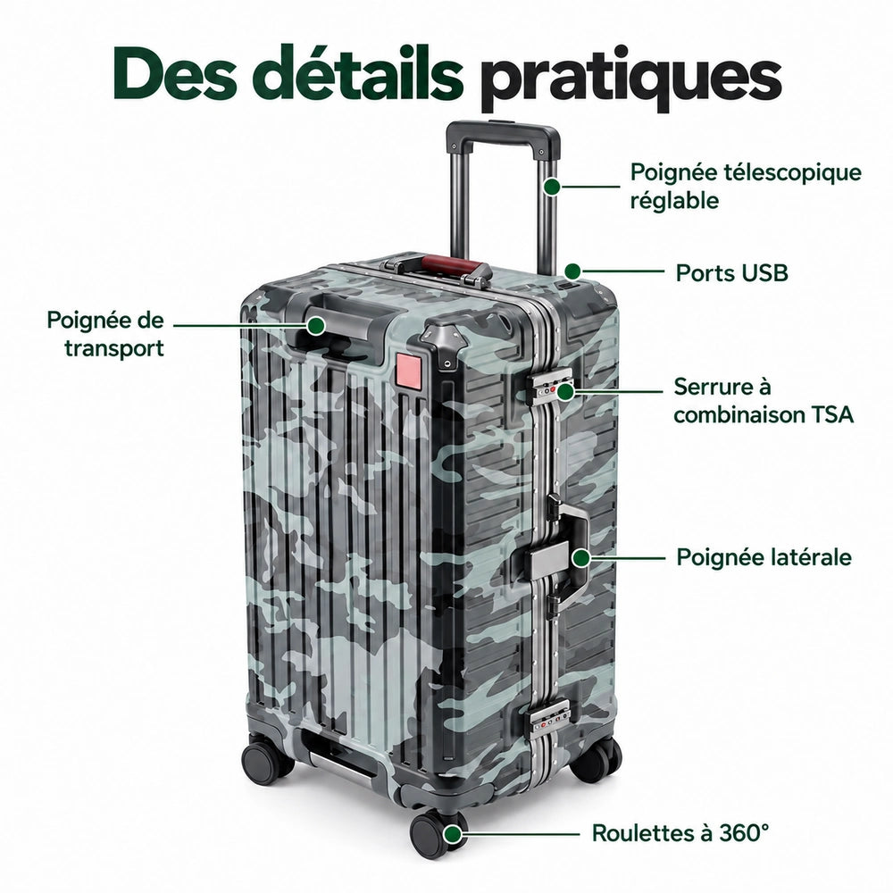 Grande valise originale dรฉtails