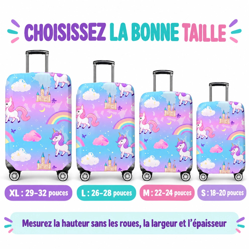Housse valise licorne formats
