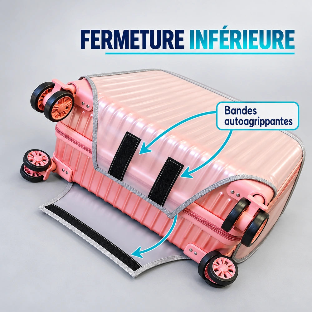 Housse valise transparente fermeture