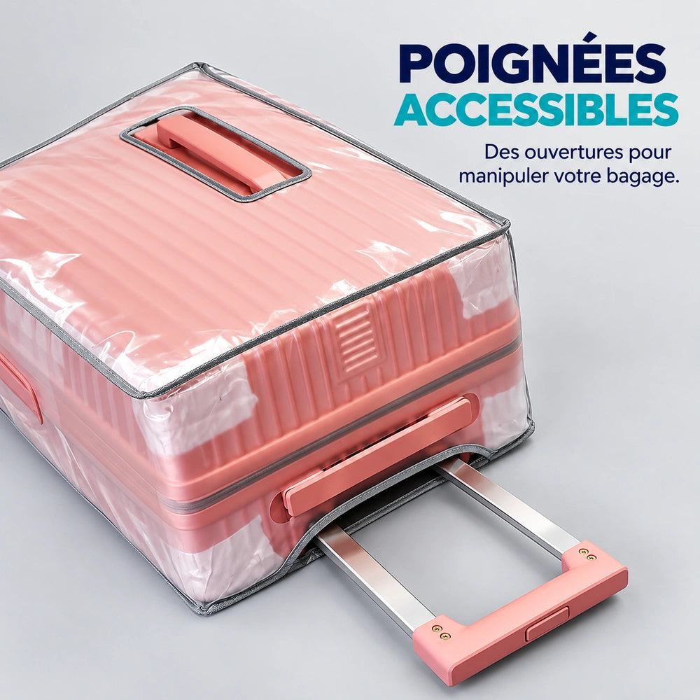 Housse valise transparente poignรฉe