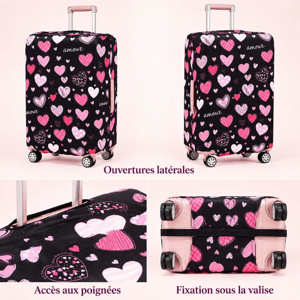 Housse valise XL ouvertures, fixations et poignรฉes