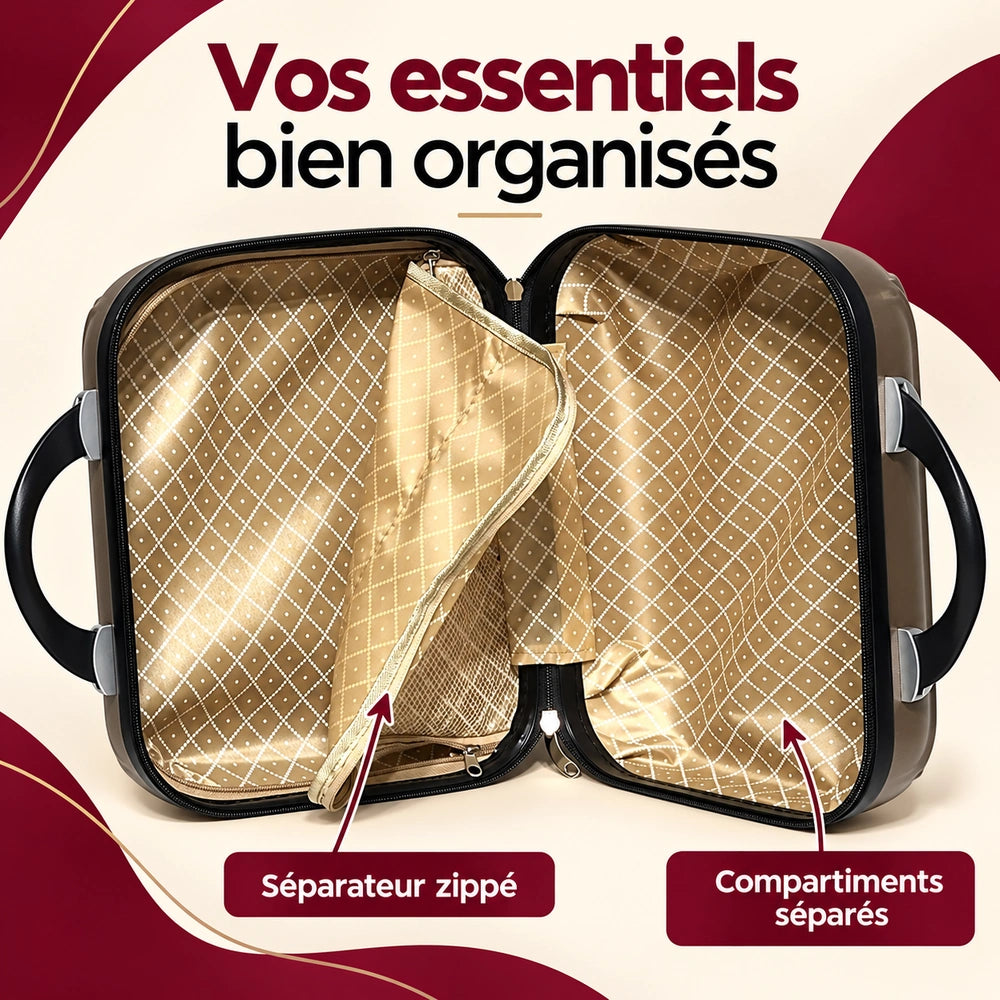 Lot de 2 valises soute intรฉrieur vanity