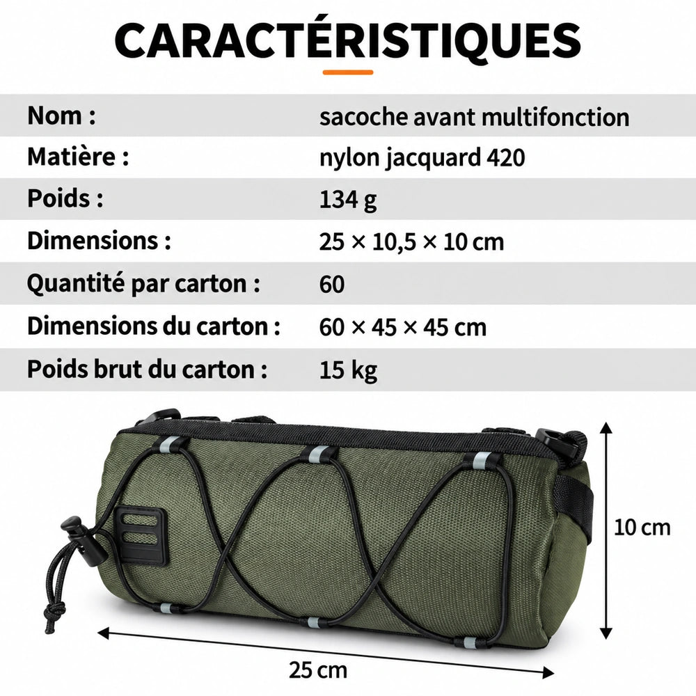 Sacoche avant vélo randonnée caractéristiques