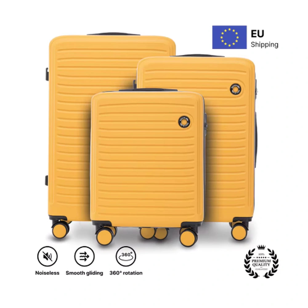 Set de 3 valises jaune