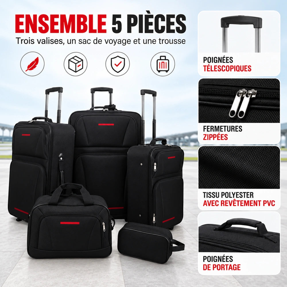 Set de valise souple 5 piรจces