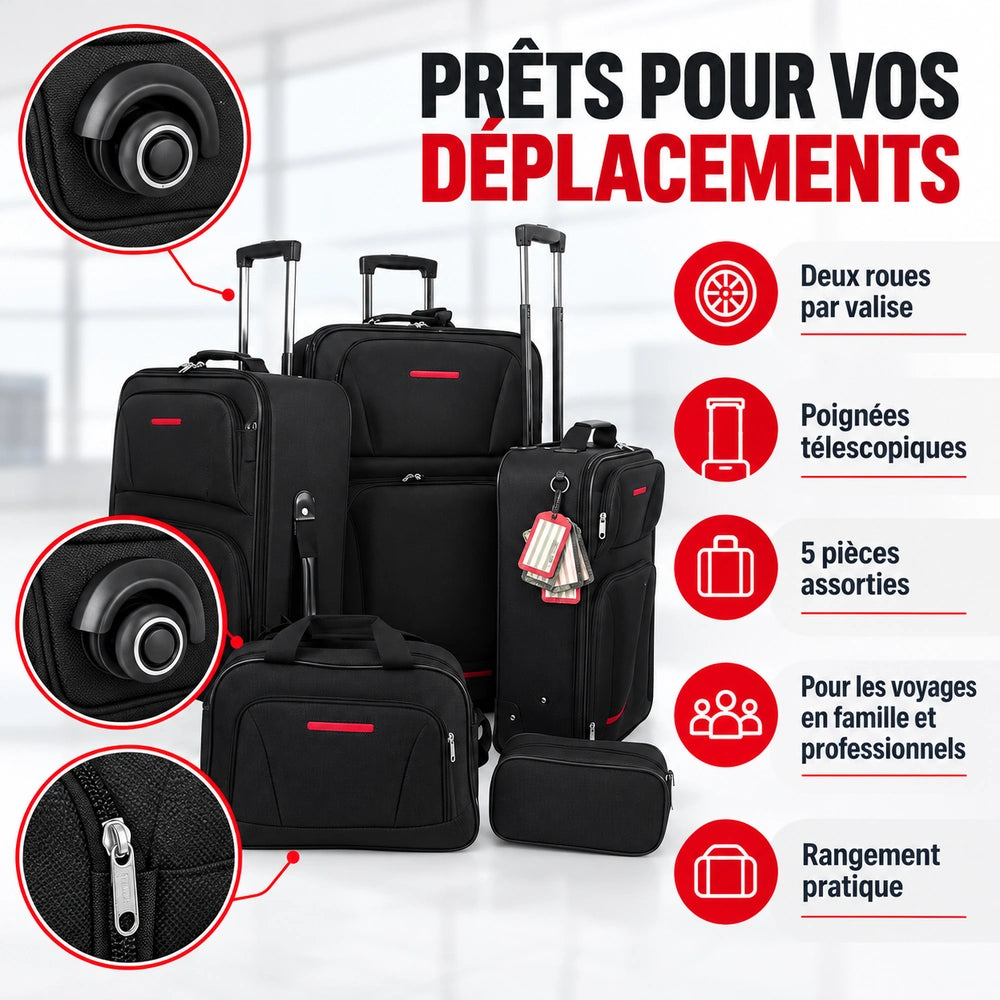 Set de valise souple pour dรฉplacements
