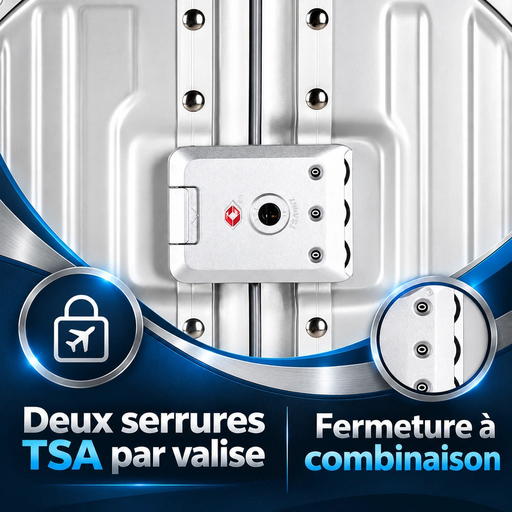 Set valise aluminium TSA