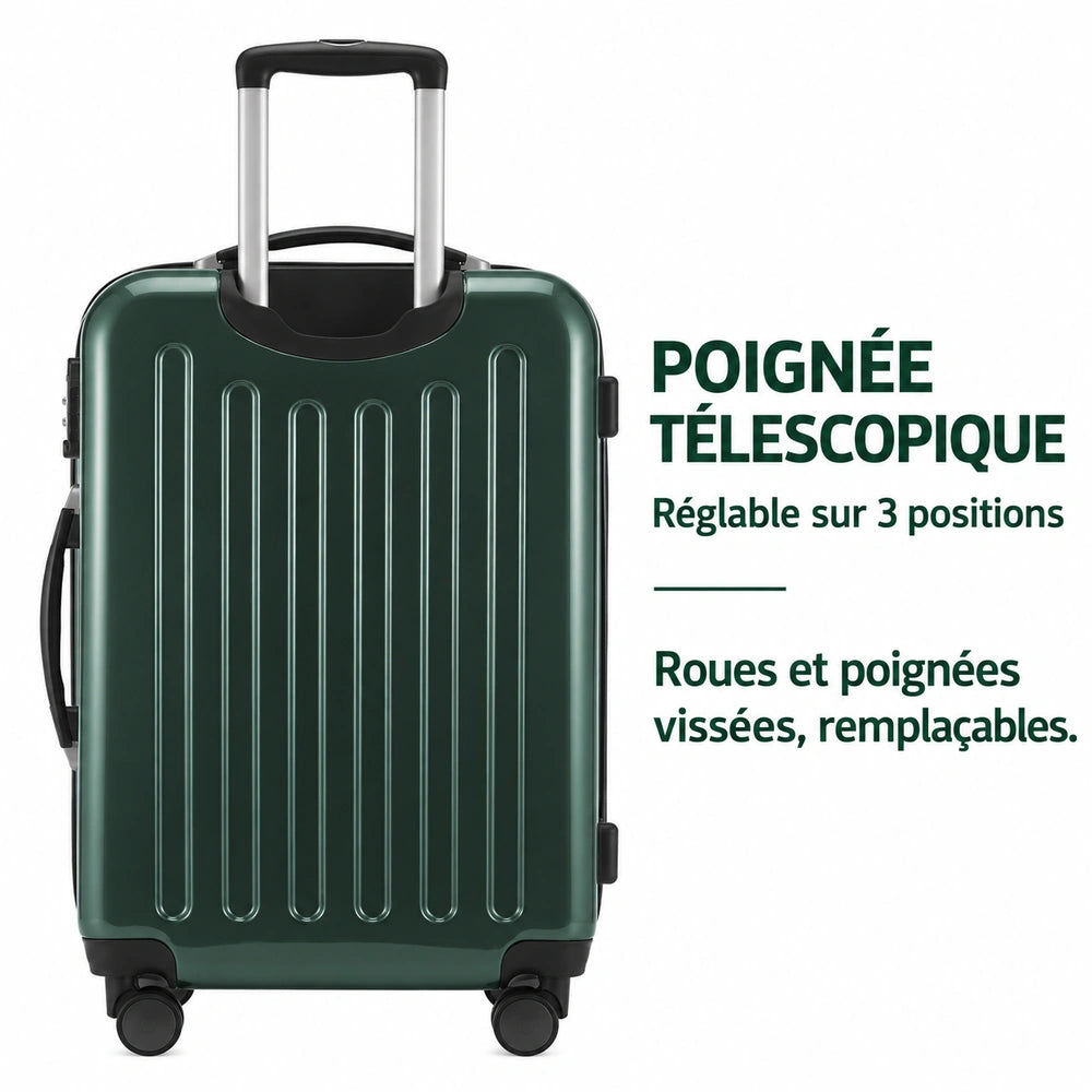Set de valise en polycarbonate poignรฉe