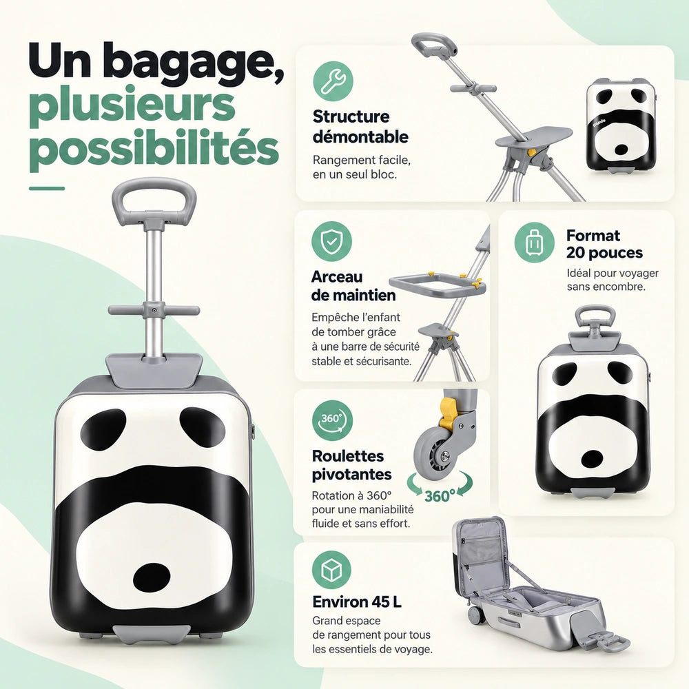 Valise animaux enfant dรฉtails