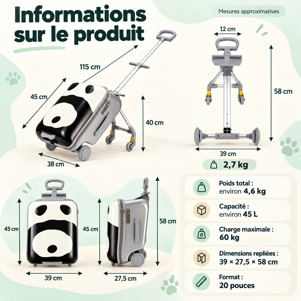 Valise animaux enfant informations