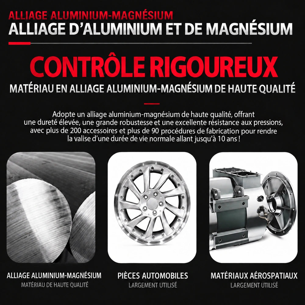 Valise cabine aluminium et magnésium