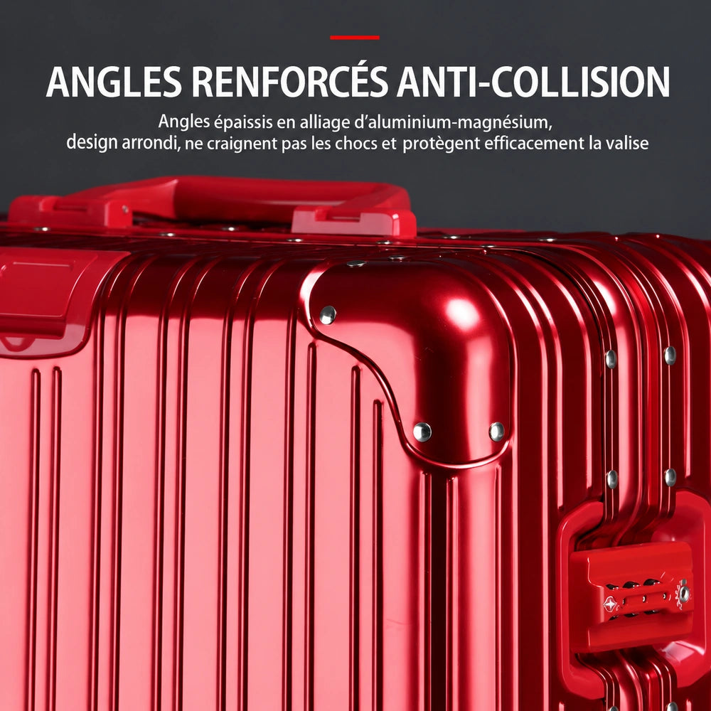 Valise cabine aluminium angles