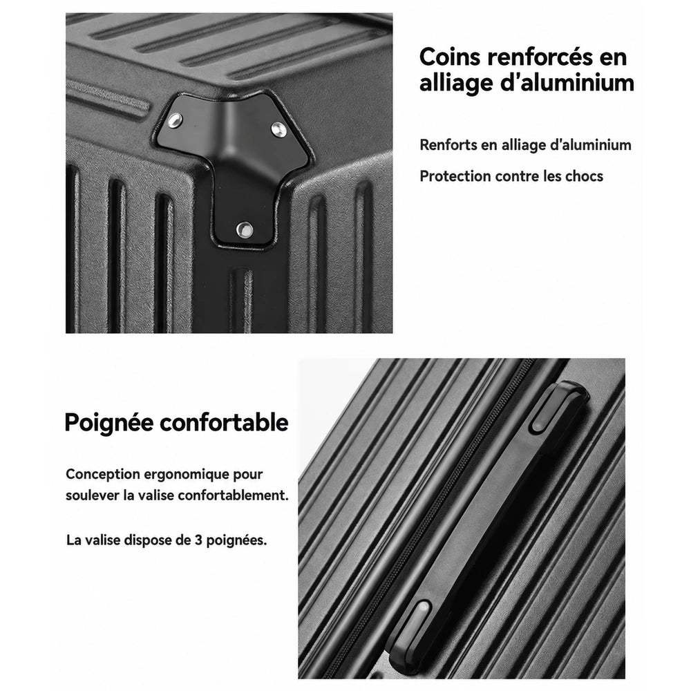Valise cabine TSA coins et poignée
