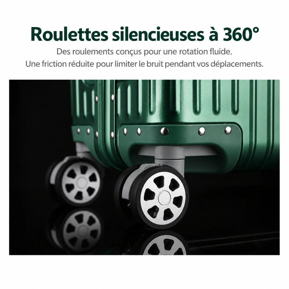 Valise cabine verte 360°