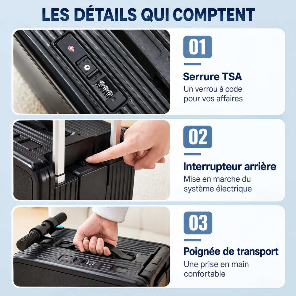 Valise électrique enfant serrure