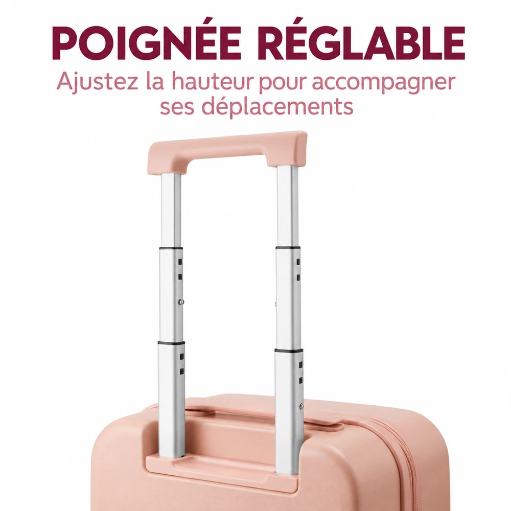 Valise enfant rose poignรฉe