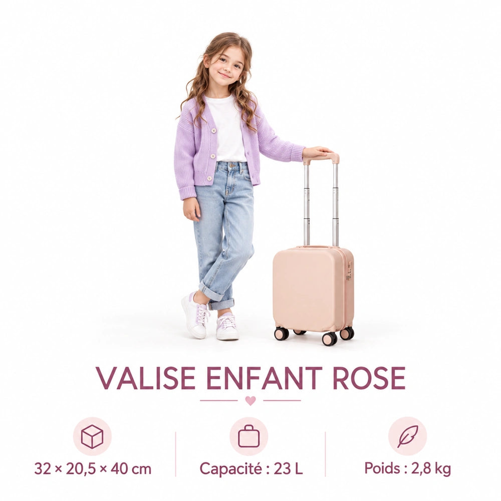 Valise enfant rose fille