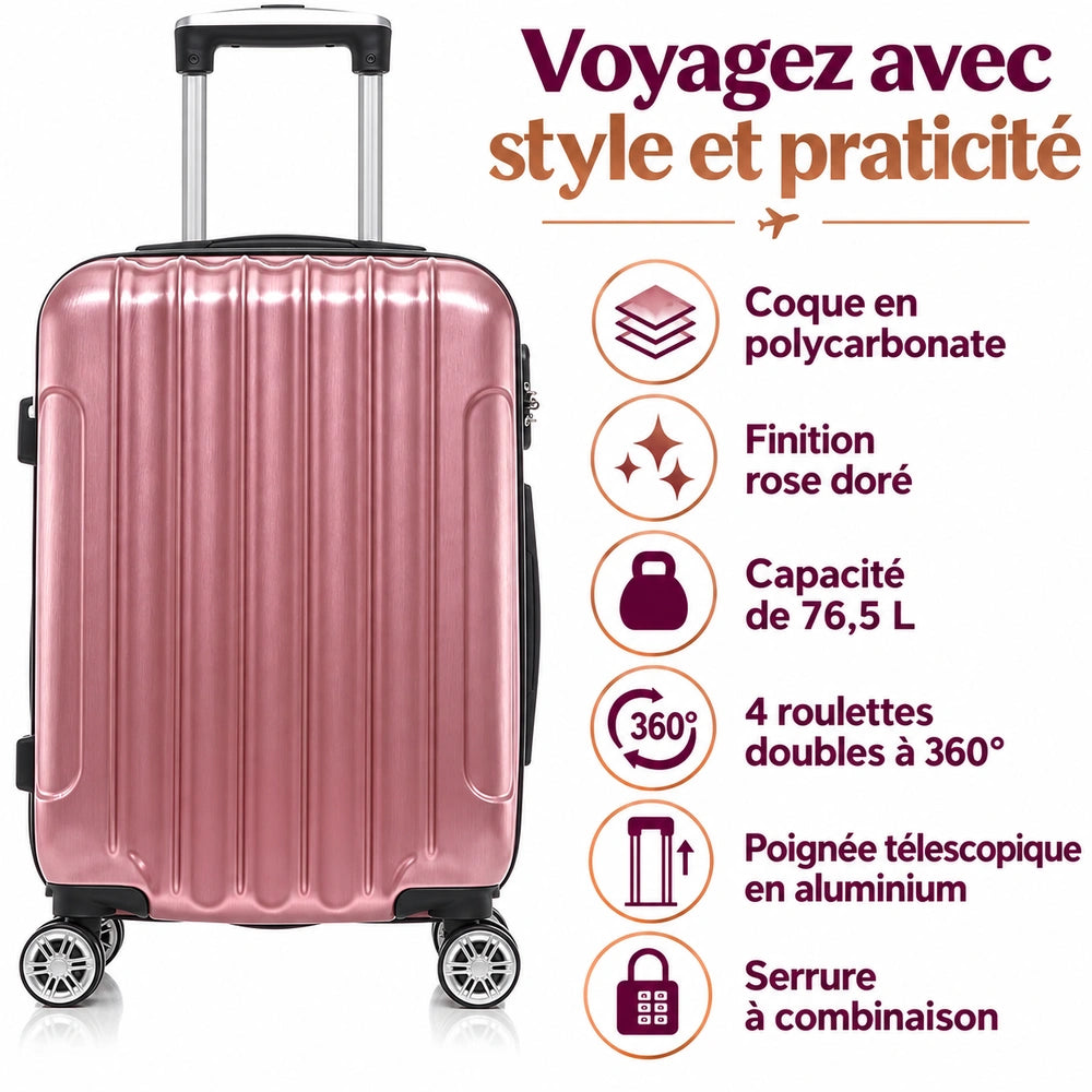 Valise et vanity rose caractรฉristiques