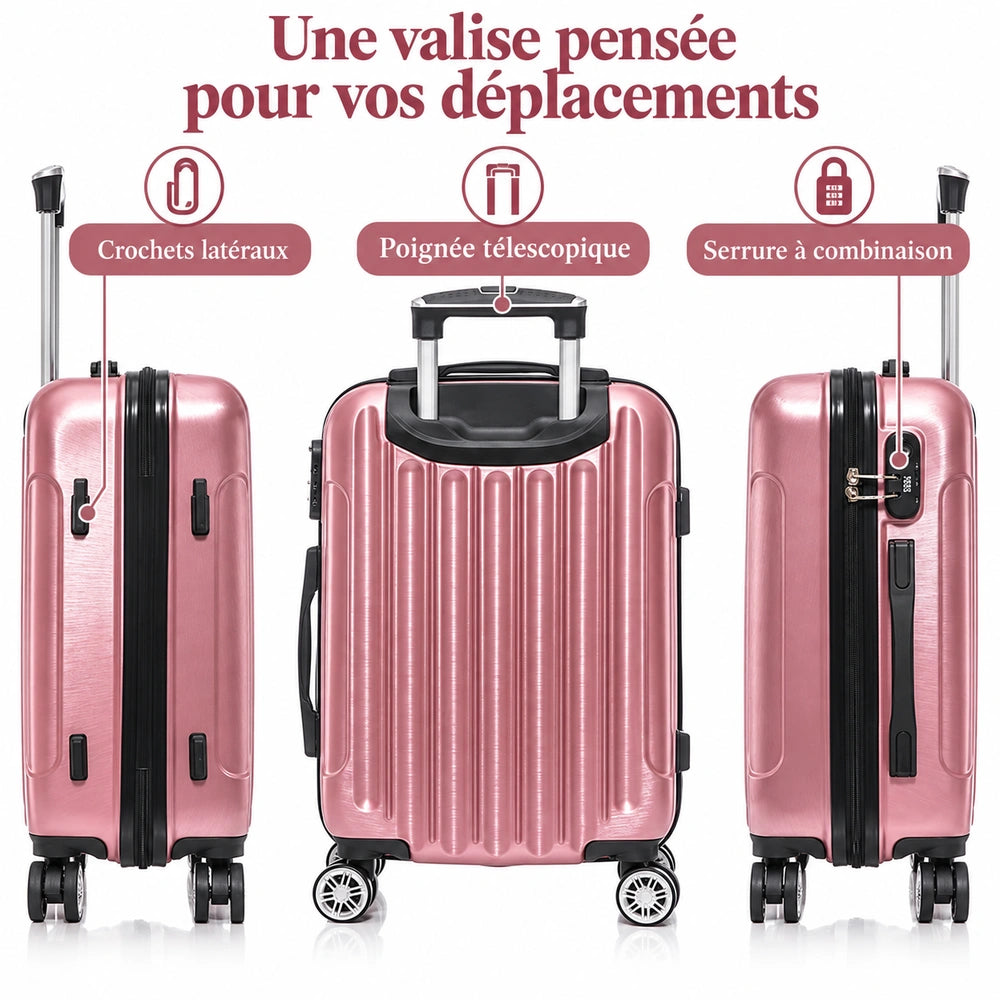 Valise et vanity rose fonctions