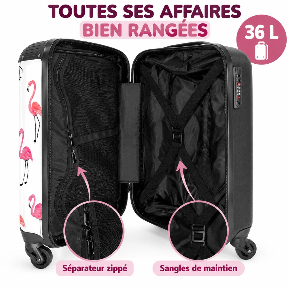 Valise flamant rose intรฉrieur