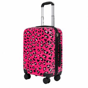 Valise léopard rose