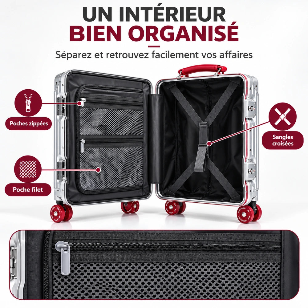 Valise avec roue de skate intรฉrieur