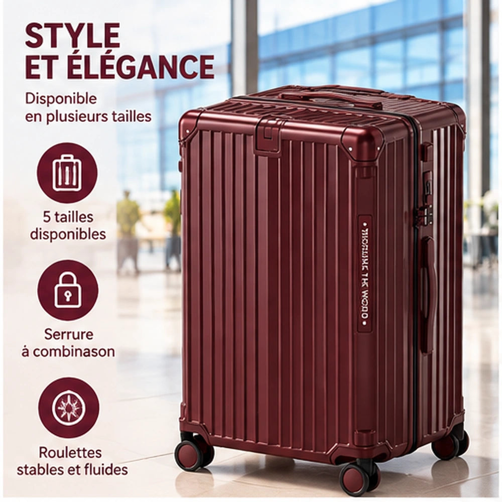valise semi rigide pourpre