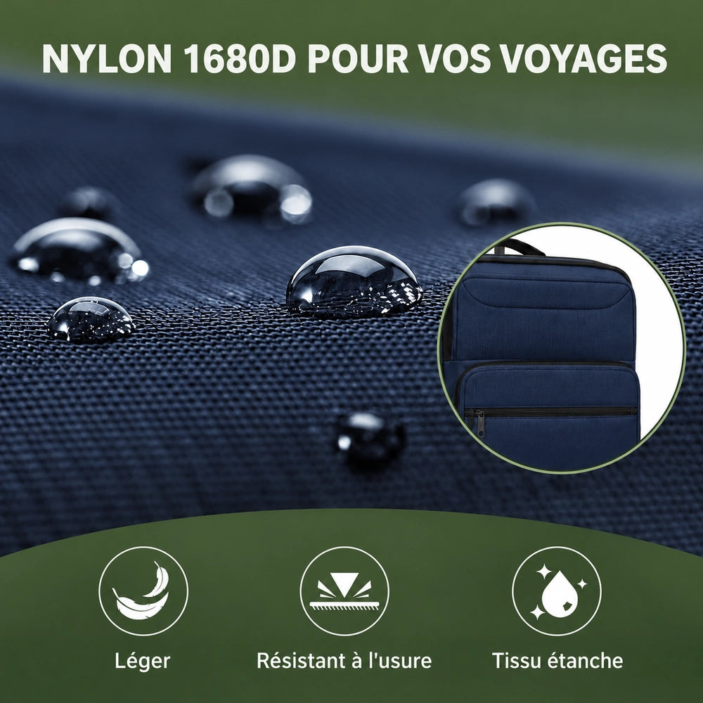 Valise souple double compartiment tissus