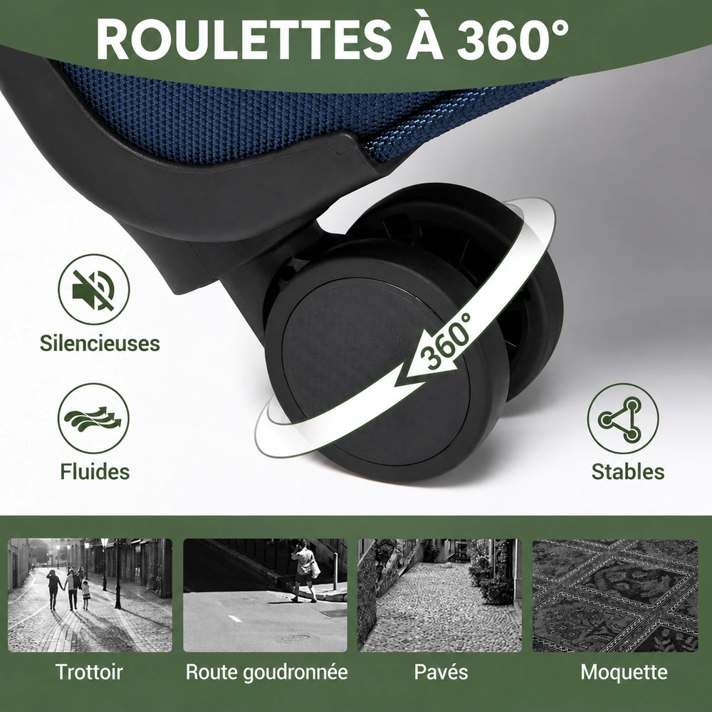Valise souple double compartiment roulettes