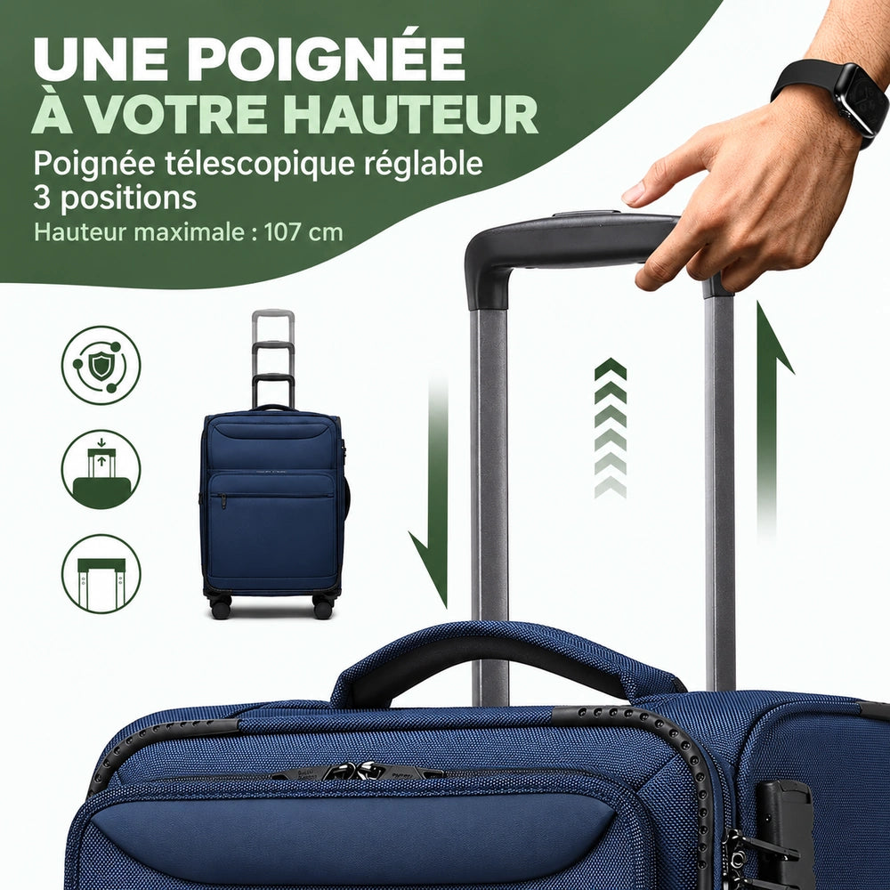 Valise souple double compartiment poignรฉe