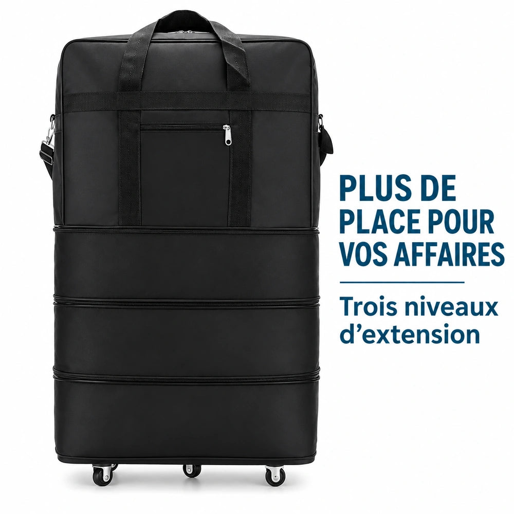 Valise souple extensible arriรจre