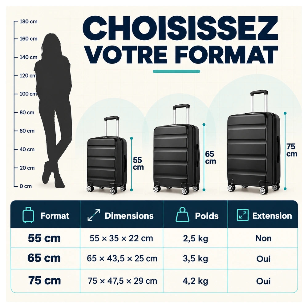 Valise soute 4 roues format