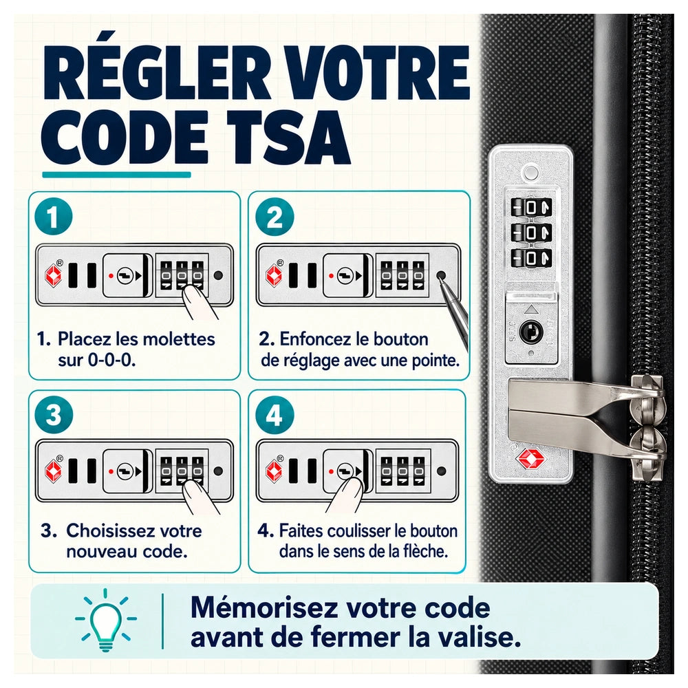Valise soute 4 roues code