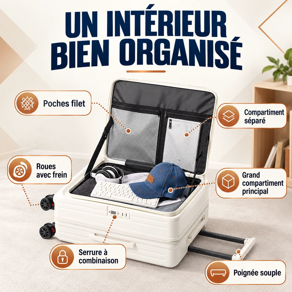 Valise soute extensible intรฉrieur