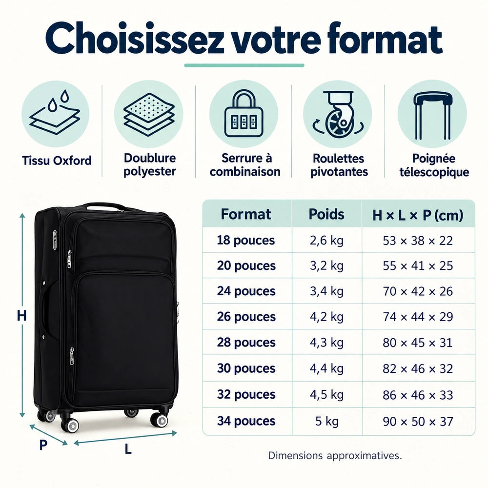 Valise soute pliable format