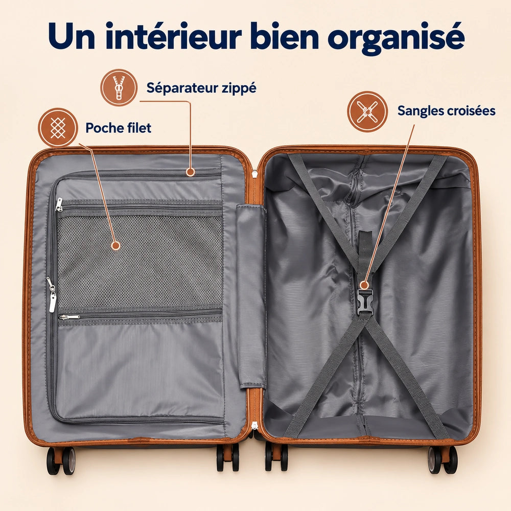 Valise soute polypropylène intérieur