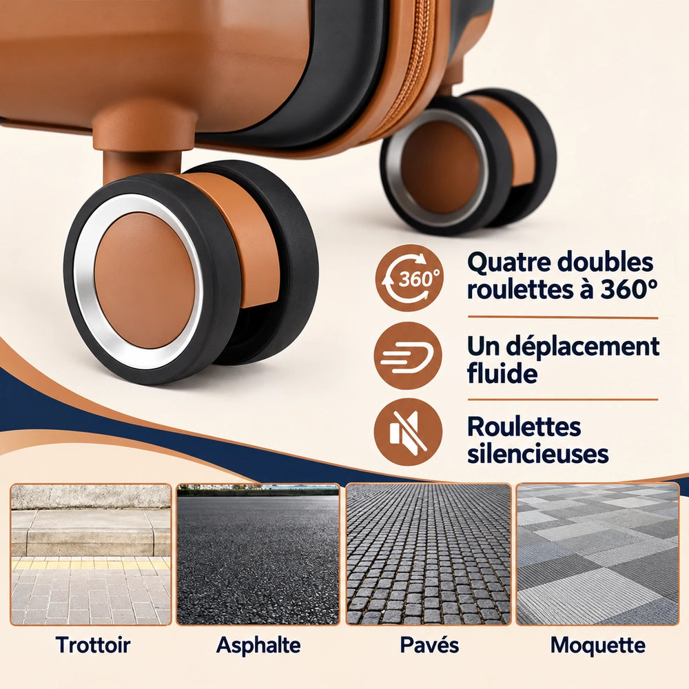Valise soute polypropylène roue