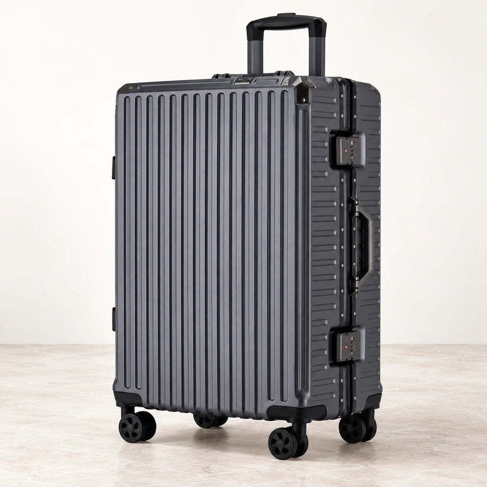 Valise soute sans fermeture éclair gris foncé